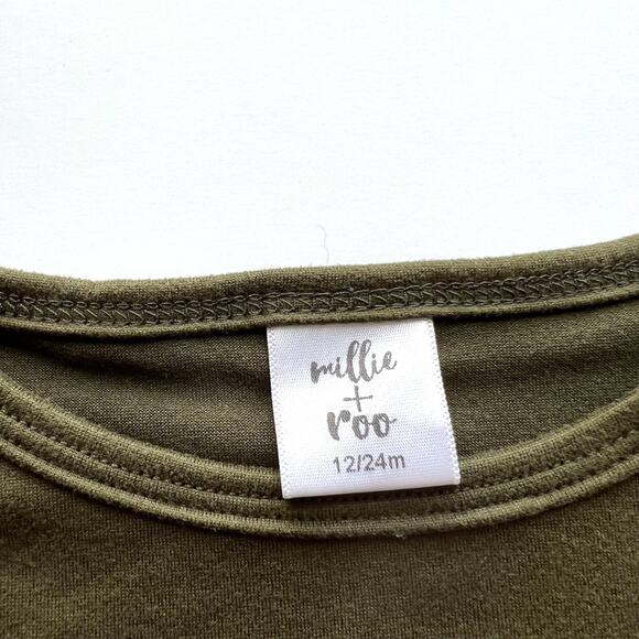 Millie + Roo Olive Basic Tee - Picture 3 of 4